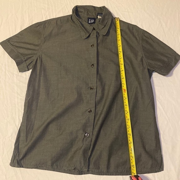 Gap Vintage Women’s Dark Gray Button Up Collar Office Shirt Size Medium - Picture 6 of 6